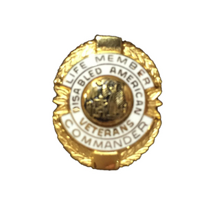 White Commander Life Member Officer Lapel Pin