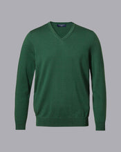 Load image into Gallery viewer, Merino V-Neck Sweater - Dark Green
