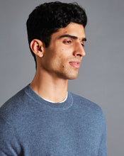 Load image into Gallery viewer, Merino Cashmere Crew Neck Sweater - Indigo Blue
