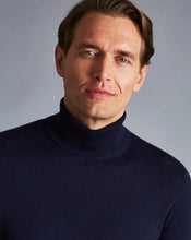 Load image into Gallery viewer, Merino Roll Neck Sweater - Navy
