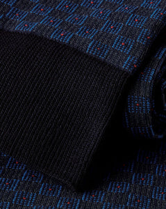 Jacquard Tile Socks - Navy