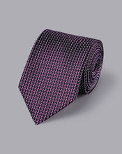 Load image into Gallery viewer, Stain Resistant Pattern Silk Tie - Purple

