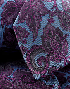 Silk Paisley Tie - Cornflower Blue