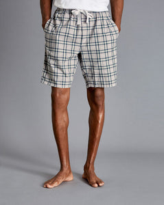 Check Pajama Shorts - Grey & Navy