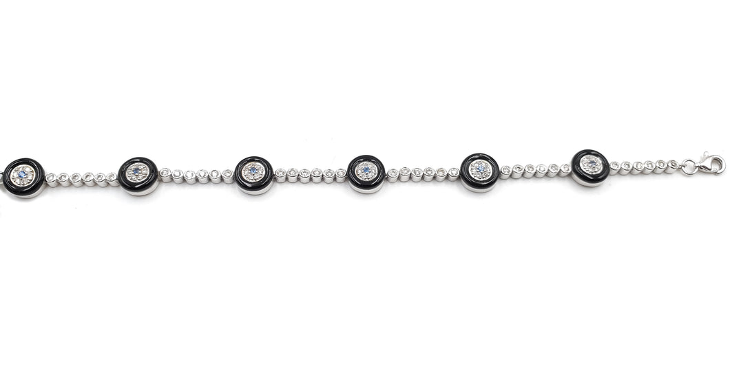 Sandra Biachi 14K White Gold with Diamond Bracelet. Style: 17573BLK-W(E)