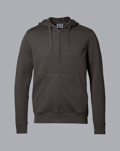 Jersey Hooded Zip Through Sweater - Charcoal