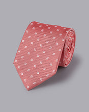 Load image into Gallery viewer, Silk Floral Tie - Salmon Pink
