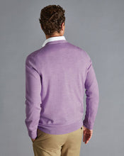 Load image into Gallery viewer, Merino V-Neck Sweater - Mauve Purple Melange
