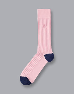 Cotton Rib Socks - Light Pink