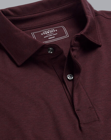 Cotton TENCEL™ Mix Long Sleeve Polo - Wine