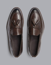 Load image into Gallery viewer, Leather Tassel Loafers - Dark Chocolate
