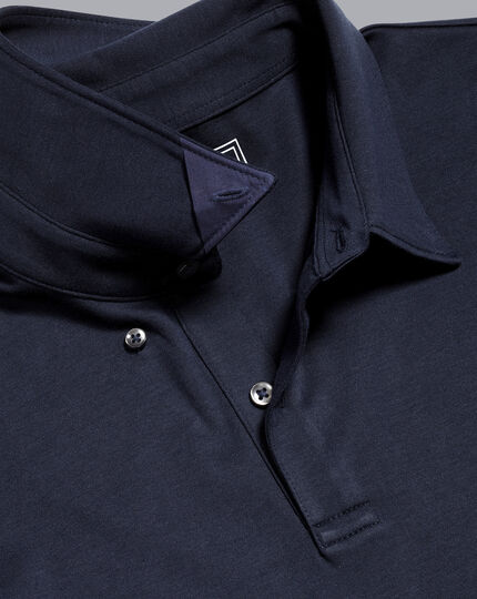 Smart Long Sleeve Jersey Polo - Navy