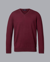 Load image into Gallery viewer, Merino V-Neck Sweater - Burgundy

