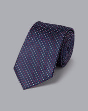 Load image into Gallery viewer, Patterned Silk Tie - Indigo Blue
