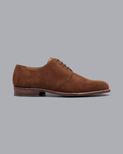 Load image into Gallery viewer, Rubber Sole Suede Derby Shoes - Walnut Brown
