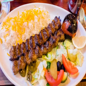 Chicken Koobideh With Rice and Salad