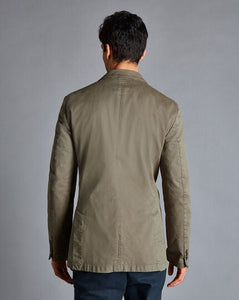 Cotton Stretch Jacket - Olive Green