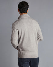 Load image into Gallery viewer, Merino Zip Neck Sweater - Silver
