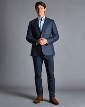 Load image into Gallery viewer, British Luxury Linen Wool Prince of Wales Check Jacket - Indigo Blue
