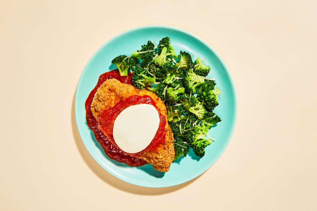 Protein-Packed Chicken Parm with Mozzarella & Garlicky Broccoli