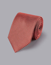 Load image into Gallery viewer, Stain Resistant Pattern Silk Tie - Burnt Orange
