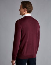 Load image into Gallery viewer, Merino V-Neck Sweater - Burgundy
