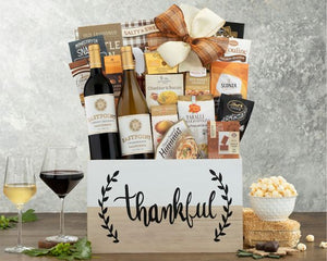 Thankful Red and White Wine Gift Basket