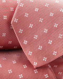 Silk Floral Tie - Salmon Pink