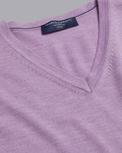 Load image into Gallery viewer, Merino V-Neck Sweater - Mauve Purple Melange
