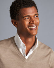Load image into Gallery viewer, Merino V-Neck Sweater - Oatmeal
