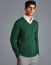 Load image into Gallery viewer, Merino V-Neck Sweater - Dark Green

