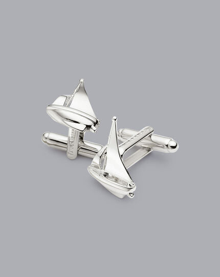 Boat Cufflinks - Silver Grey