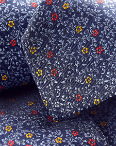 Silk English Luxury Design Tie - Indigo Blue & Light Blue