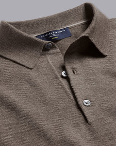 Merino Polo Sweater - Mocha