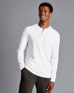 Henley Long Sleeve Top - White