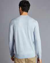 Load image into Gallery viewer, Merino Crew Neck Sweater - Light Blue
