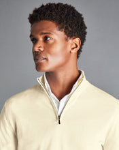 Load image into Gallery viewer, Merino Zip Neck Sweater - Cream
