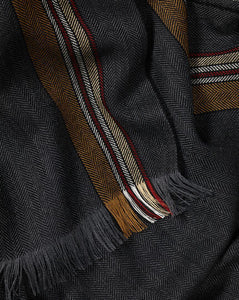 Lightweight Merino Herringbone Scarf - Charcoal