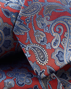 Silk Paisley Tie - Burnt Orange