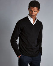 Load image into Gallery viewer, Merino V-Neck Sweater - Dark Charcoal
