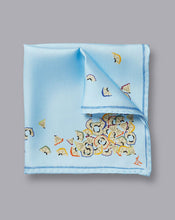 Load image into Gallery viewer, Pencil Shaving Print Pocket Square - Sky Blue
