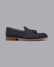 Load image into Gallery viewer, Suede Tassel Loafers - French Blue
