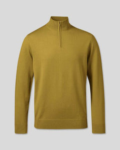 Merino Zip Neck Sweater - Chartreuse