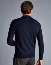 Load image into Gallery viewer, Merino Polo Sweater - Navy
