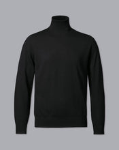 Load image into Gallery viewer, Merino Roll Neck Sweater - Black
