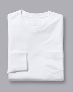 Cotton Long Sleeve Tyrwhitt T-Shirt - White