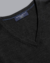 Load image into Gallery viewer, Merino V-Neck Sweater - Dark Charcoal

