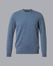 Load image into Gallery viewer, Merino Cashmere Crew Neck Sweater - Indigo Blue
