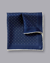 Load image into Gallery viewer, Ditsy Floral Print Pocket Square - Cobalt Blue
