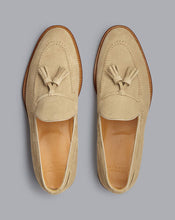 Load image into Gallery viewer, Suede Tassel Loafers - Taupe

